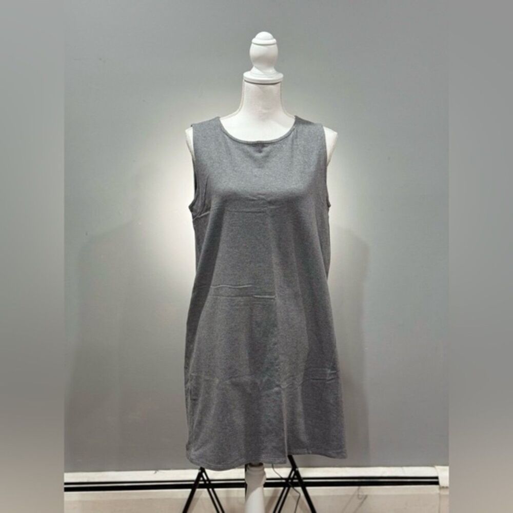 SALE! Gray Eileen Fisher Basic Stretch Tank Dress Size M